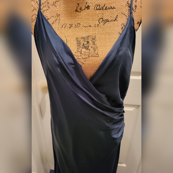 NWT Zara Satin Dress in Deep Green - Picture 4 of 14